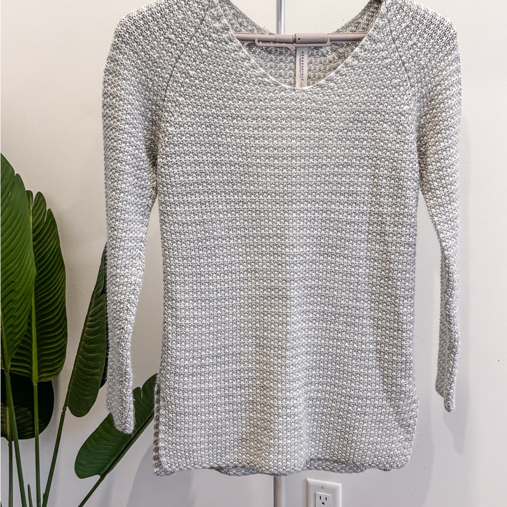 Aeropostale Light Gray Scoop Neck Sweater